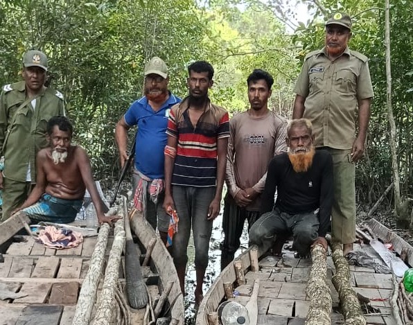 সুন্দরবনের সুন্দরী কাঠ পাচারকালে ৪ জেলে আটক